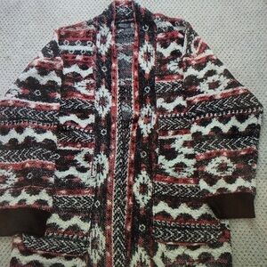 Men's Multicolor Patterned Cardigan Sweater